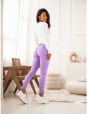 Fashionable light purple denim pants 875 - Online store - Boutique